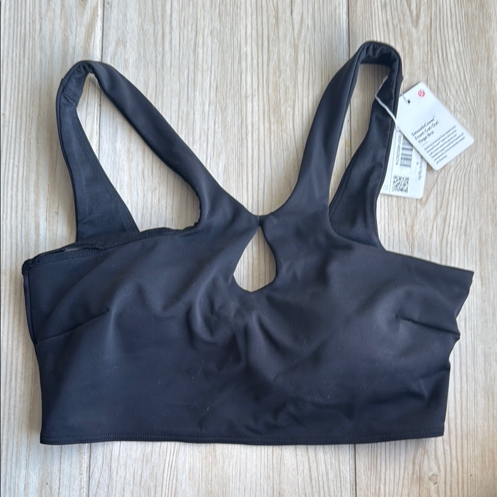 Lululemon Smooth-Cover Front Cut-Out Yoga Bra Black Size 4 - Picture 4 of 5